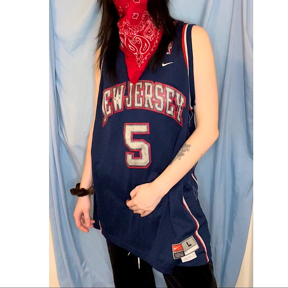 Vintage NBA Nike New Jersey Nets Jason Kidd Number 5 2000’s Jersey Large + Tall